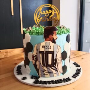 Messi themed cake